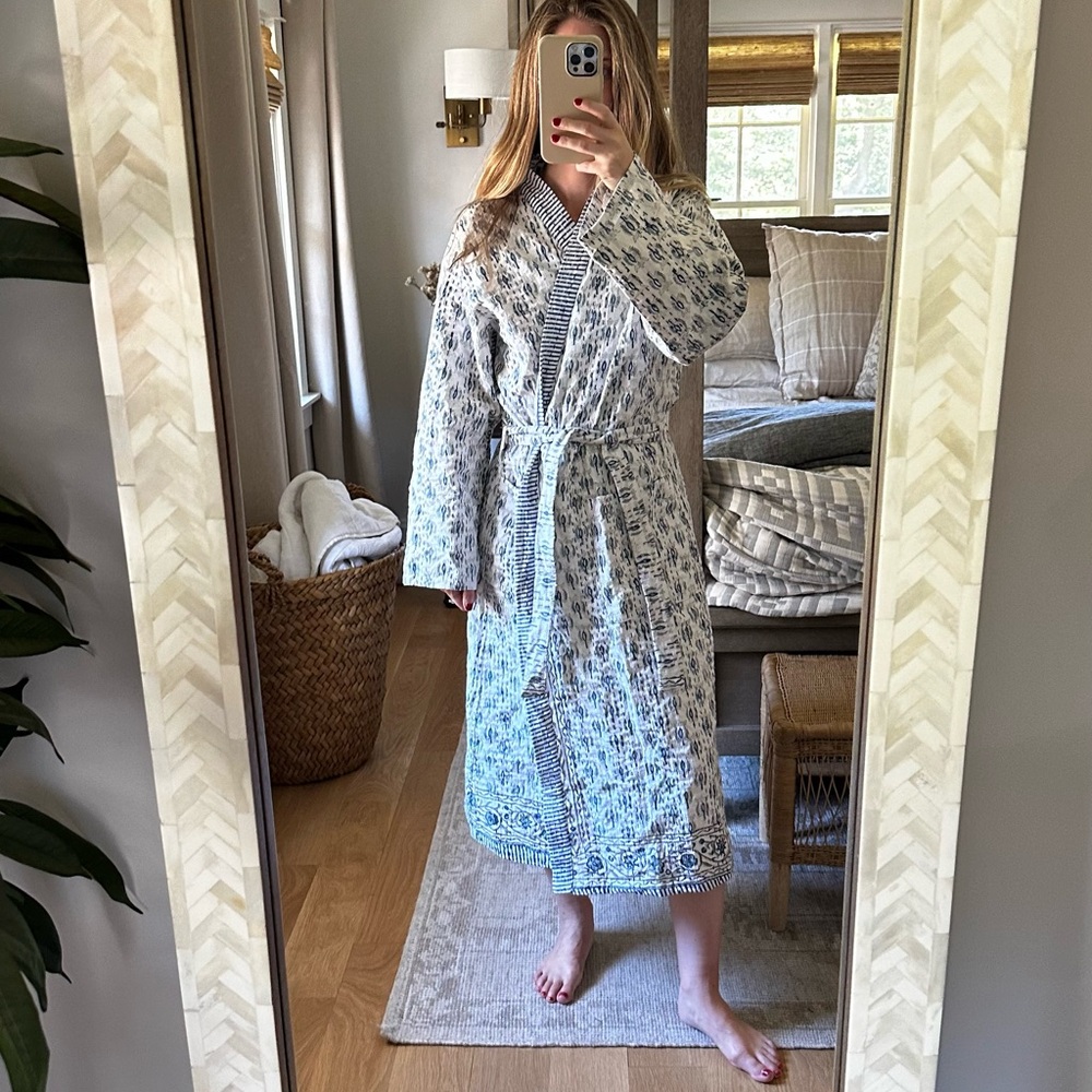 NWT Eleanor James Brand Collins Duster | Domino Blue - Cover up or robe!